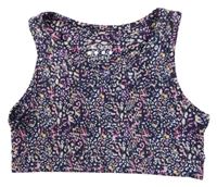Tmavomodro-barevný sportovní crop top Matalan