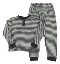 Šedé pruhované žebrované pyžamo H&M