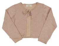 Růžový třpytivý propínací lehký svetr H&M