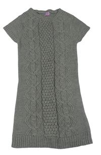Šedé svetrové šaty s copánkovým vzorem F&F