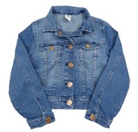 Modrá tepláková crop riflová bunda H&M