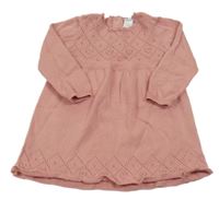 Růžové vzorované svetrové šaty C&A