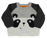 Šedo-bílý svetr - panda Early Days
