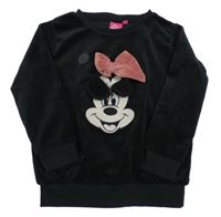 Černá plyšová mikina s Minnie Disney