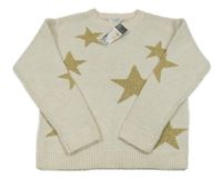 Nové - Smetanový svetr s hvězdami Primark