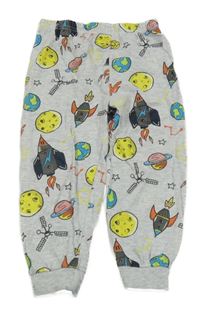 Světlešedé lehké tepláky s vesmírem Primark