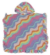 Barevné pruhované froté osuškové pončo s kapucí M&S