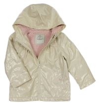 Smetanová puntíkatá zateplená voděodolná bunda s kapucí George