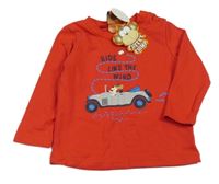 Nové - Červené triko s autem 