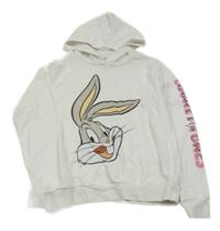 Bílá mikina s Bugsem a kapucí - LOONEY TUNES