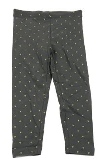 Antracitové zateplené legíny se srdíčky C&A