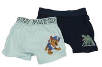 2set - 2x Boxerky - tmavomodré + světlemodré - Tlapková Patrola 