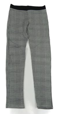 Černo-bílé kostkované legíny H&M