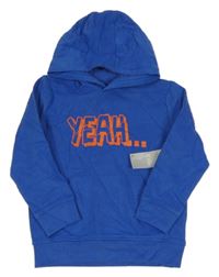 Nové - Modrá mikina s nápisem a kapucí Matalan