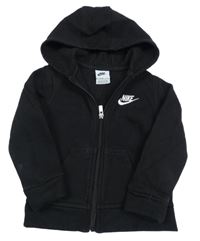 Černá propínací mikina s logem a kapucí Nike