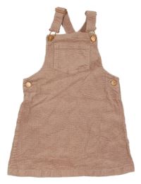 Růžové manšestrové laclové šaty Next