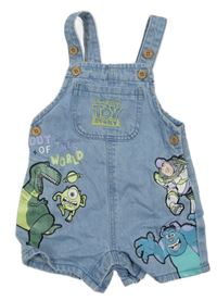 Světlemodré riflové laclové kraťasy - Toy Story/ Příšerky S.R.O Primark