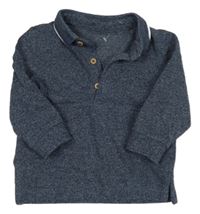 Tmavomodré melírované polo triko Matalan