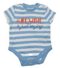 Bílo-světlemodré pruhované body s nápisem F&F