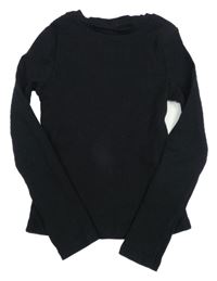 Černé žebrované crop triko F&F