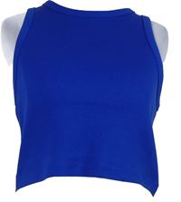 Dámský safírový žebrovaný crop top H&M