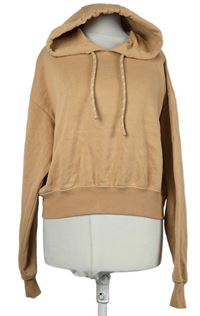 Dámská béžová crop mikina s kapucí H&M