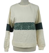 Dámská smetanovo-zelená mikina 