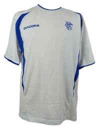 Pánské bílo-modré tričko s logem Diadora 