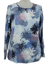 Dámská modrá květovaná halenka S´Questo 