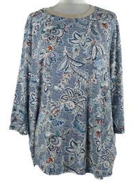 Dámské modro-bílé květované triko Janina 