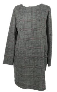 Dámské šedé kostkované šaty Sure 