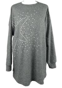 Dámská šedá svetrová tunika s hvězdičkou z cvočkou F&F