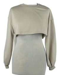 Dámská béžová crop mikina Shein 