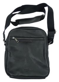 Pánská černá koženková crossbody taška MNG 