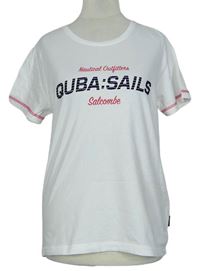 Dámské bílé tričko s nápisy Quba 