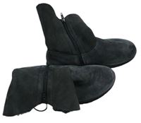 Dámské tmavošedé semišové kožené kotníkové zimní boty Vitaform vel. 39