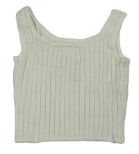 Bílý žebrovaný úpletový crop top H&M