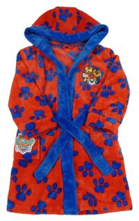 Červeno-modrý chlupatý župan s Paw PAtrol a kapucí Nickelodeon