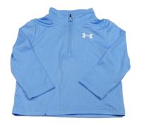 Světlemodré kostkované sportovní funkční triko s logem Under Armour