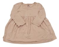 Světlerůžové bavlněné šaty se srdíčky H&M