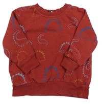 Červená mikina s dinosaury George