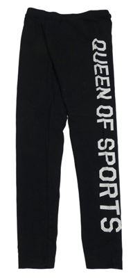 Černé legíny s nápisem Y.F.K.