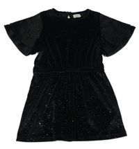 Černý třpytivý kraťasový overal F&F