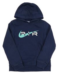 Tmavomodrá mikina s logem a kapucí Nike