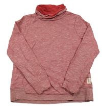 Červeno-bílá pruhovaná mikina s komínovým límcem Tom Tailor