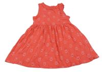 Tmavorůžové šaty s králíčky 