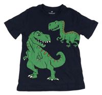 Tmavomodré tričko s dinosaurem H&M