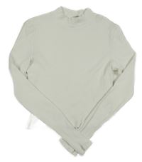 Bílé žebrované crop triko H&M