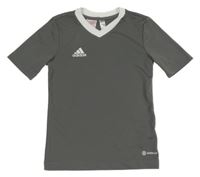 Šedo-bílé sportovní funkční tričko Adidas