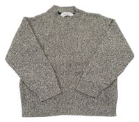 Béžovo-černý melírovaný svetr H&M